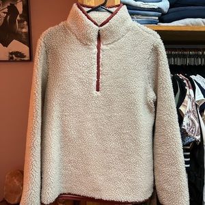 Ll Bean mountain pile 3/4 zip up. Barely worn. Creamy white color